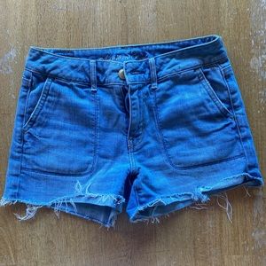 Denim high rise shorts